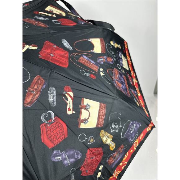 Brighton Black & Red Accessory Pattern Umbrella - Picture 4 of 11